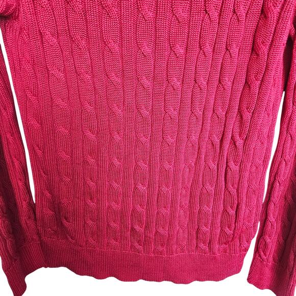Lauren Ralph Lauren Womens Cable Knit Sweater Preppy Coquette Size M Classic Ivy - Picture 3 of 8